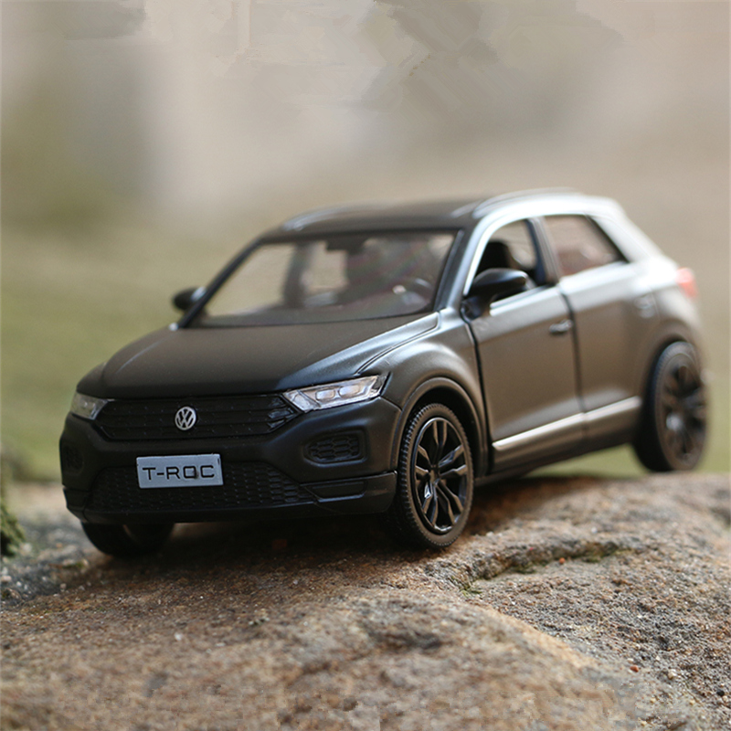 Model Kit Volkswagen - รถของเล่นรถโมเดลรถยนต์ T-ROC โฟล์คสวาเก้น SUV อัลลอยด์ของเล่นรถจำลองของตกแต่งของขวัญโมเดลรถยนต์สำหรับเด็ก