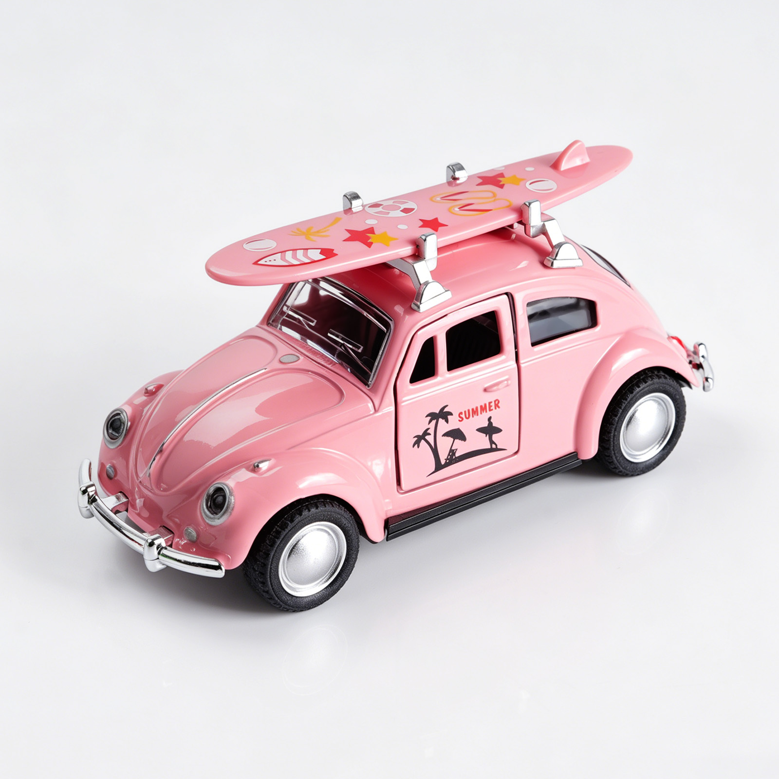 Model Kit Volkswagen - รถโมเดล Volkswagen Beetle สีชมพู ขนาด 1:36