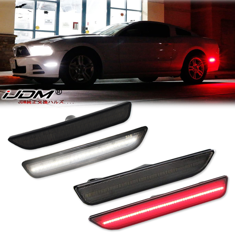 Model Kit Mustang - 2pcs รถด้านหน้าด้านหลังกันชนด้านข้างสีขาวสําหรับ Ford Mustang ฐาน GT