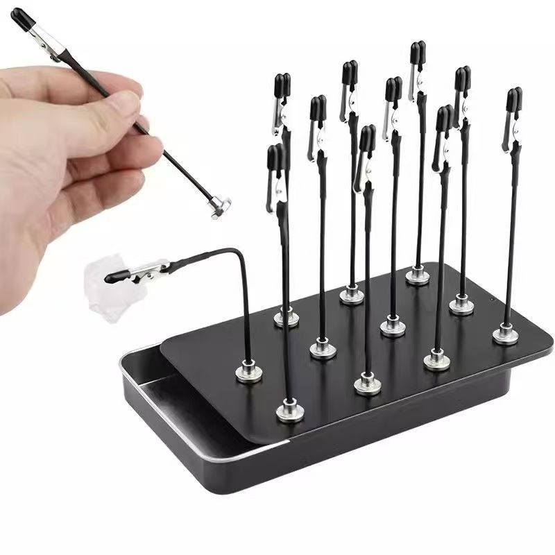 Model Kit Paint Set - ชุดภาพวาดขาตั้งฐาน 12PCS คลิปจระเข้ Sticks แม่เหล็ก Bendable