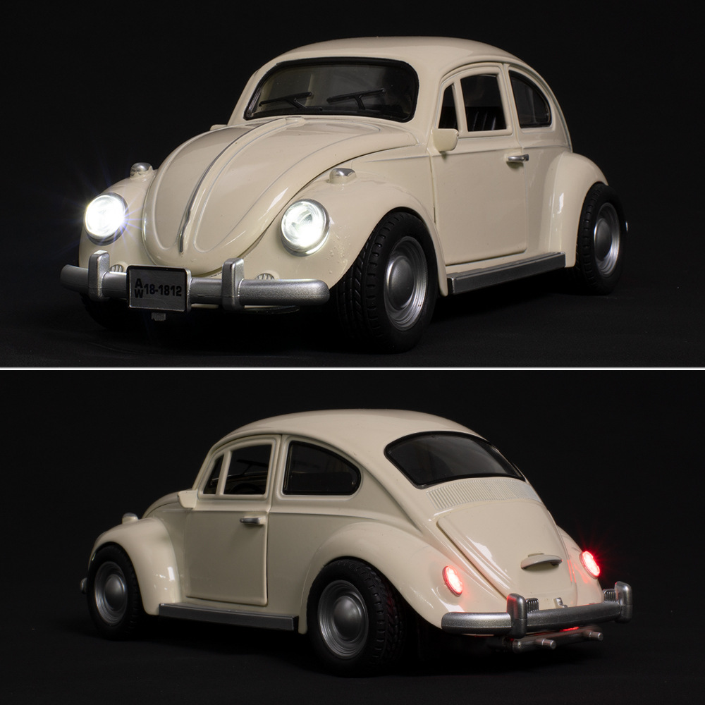 Model Kit Volkswagen - 1:18 1955 Volkswagen BeetleคลาสสิกรถจําลองDiecastโลหะผสมรุ่นรถเสียงดึงกลับคอลเลกชันของเล่นเด็กของขวัญ