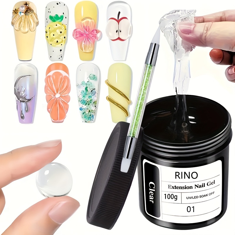 Model Kit Glue - เจลต่อเล็บใส 100 กรัม ไม่เหนียวเหนอะหนะ พร้อมปากกาปั้นแต่งเล็บ 3