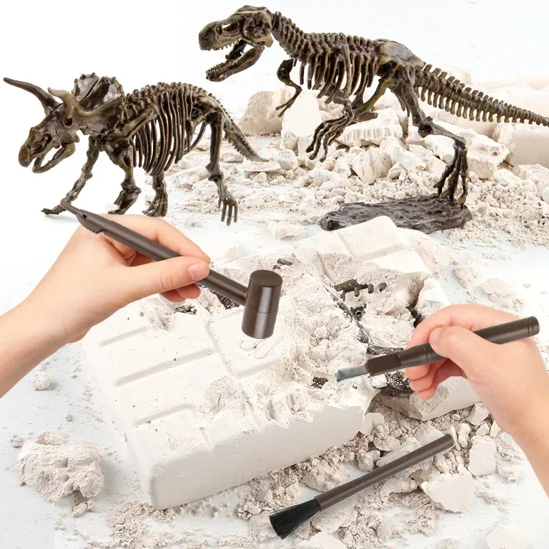 Model Kit Excavator - ชุดขุดค้นค้นหาฟอสิลไดโนเสาร์ ของเล่นวิทยาศาสตร์และศึกษา ประกอบเองได้ แบบจำลองโครงกระดูกไดโนเสาร์ รุ่นสัตว์