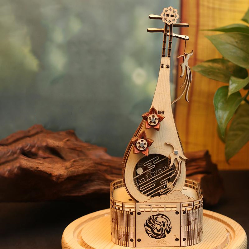 Model Kit Glue - DIY 3D ปริศนาไม้ Miniature ชุดประกอบจีน Lute