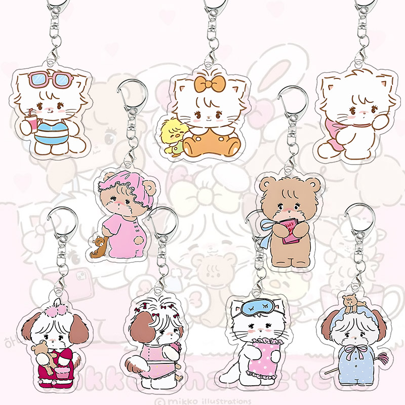 Model Kit Girls - พวงกุญแจอะคริลิค Mikko Kawaii ลายมูสล Latte Souffle