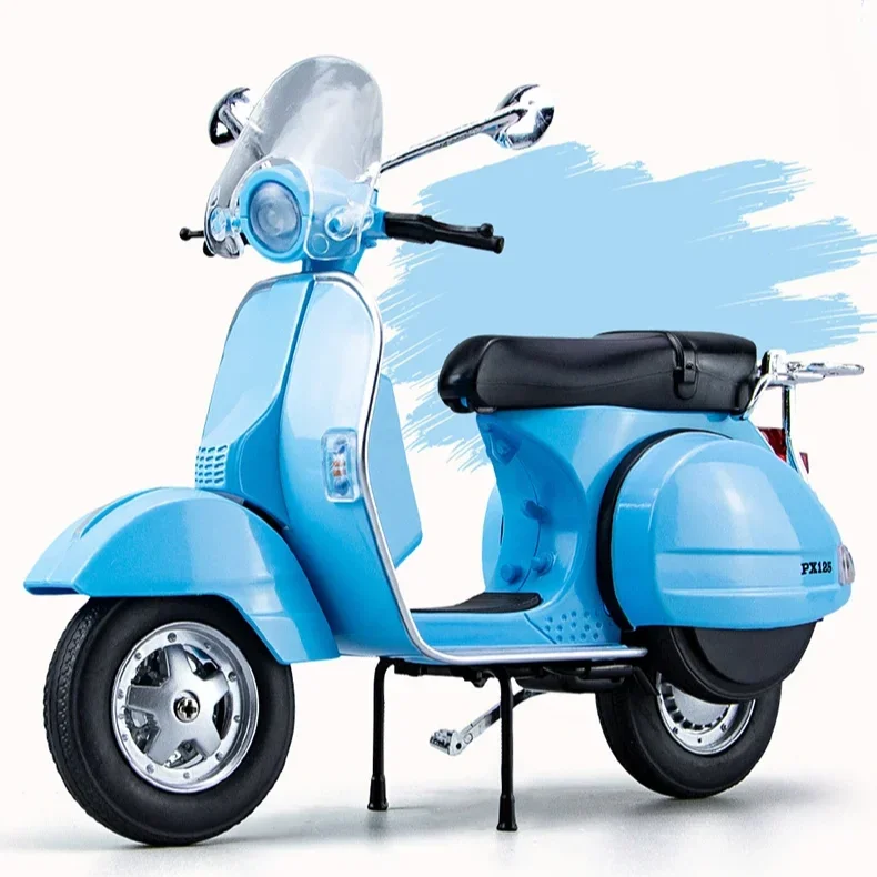 Model Kit Vespa - โมเดลรถมอเตอร์ไซค์ PX125 อัลลอยด์ ขนาด 1:10 ของเล่นสะสม