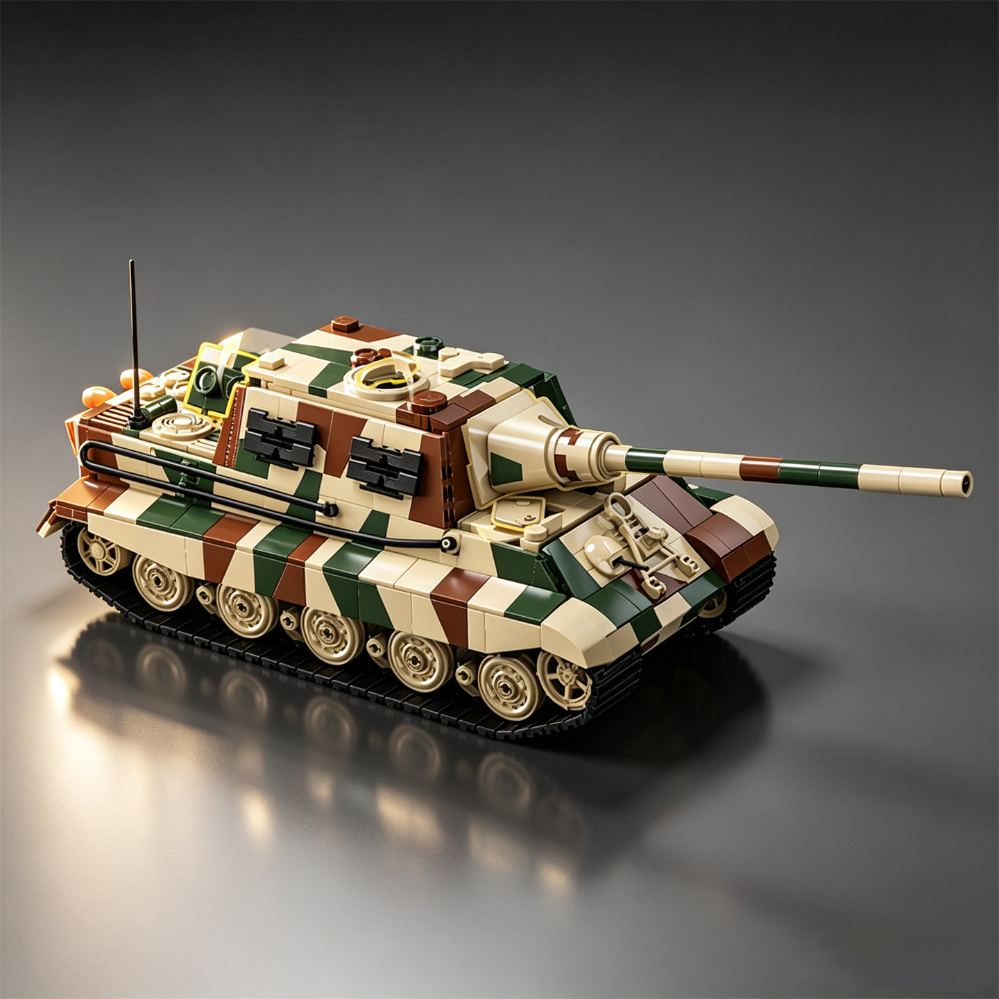 Model Kit Paint Set - รถถังจำลองทหาร MOC รุ่น Tiger Tank Gunner's
