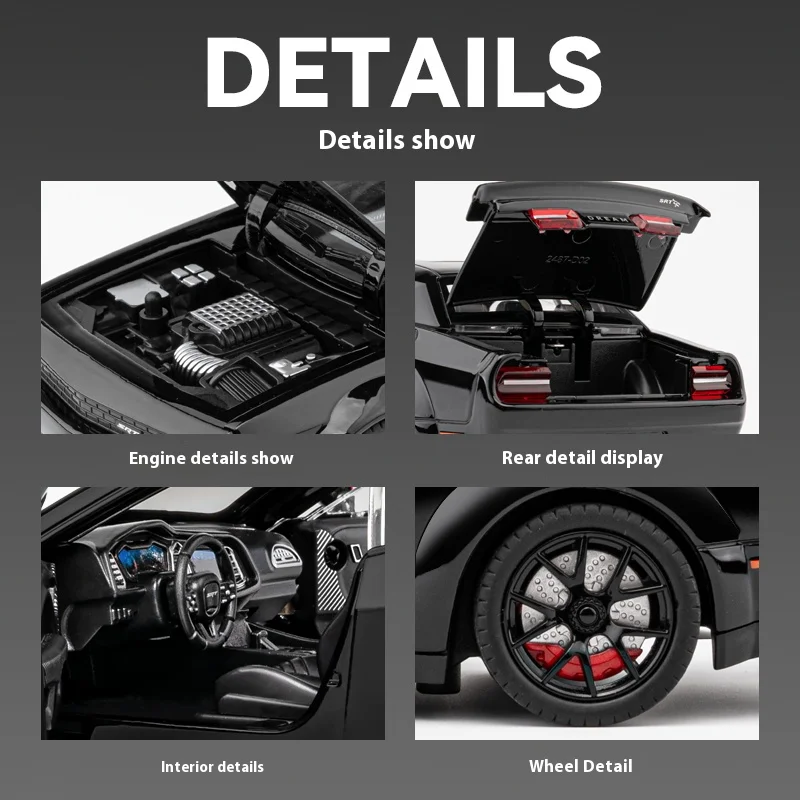 1:24 Dodge Challenger SRT Hell - Model Kit Mustang บทวิจารณ์และราคา