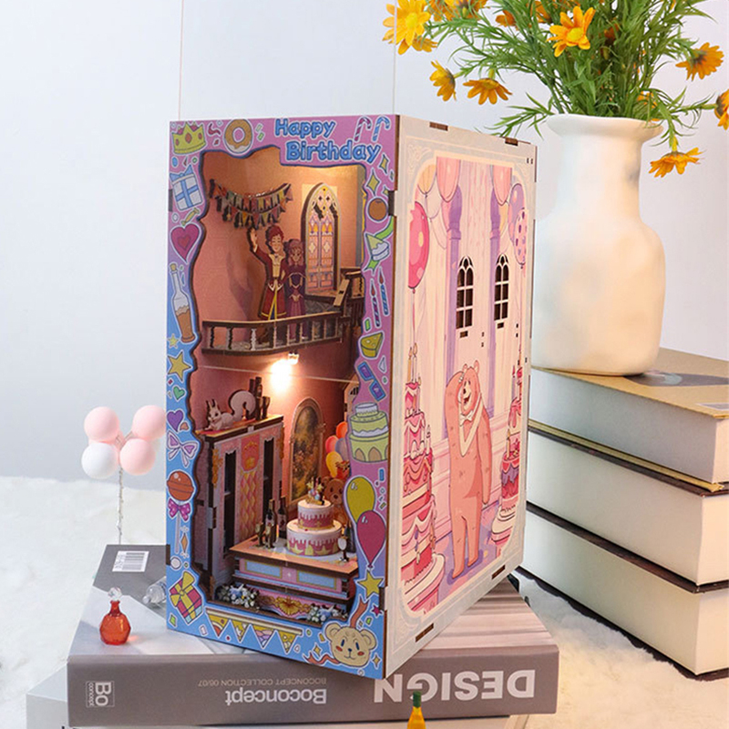 DIY หนังสือไม้ Nook ชั้นวางชุด - Model Kit Glue บทวิจารณ์และราคา