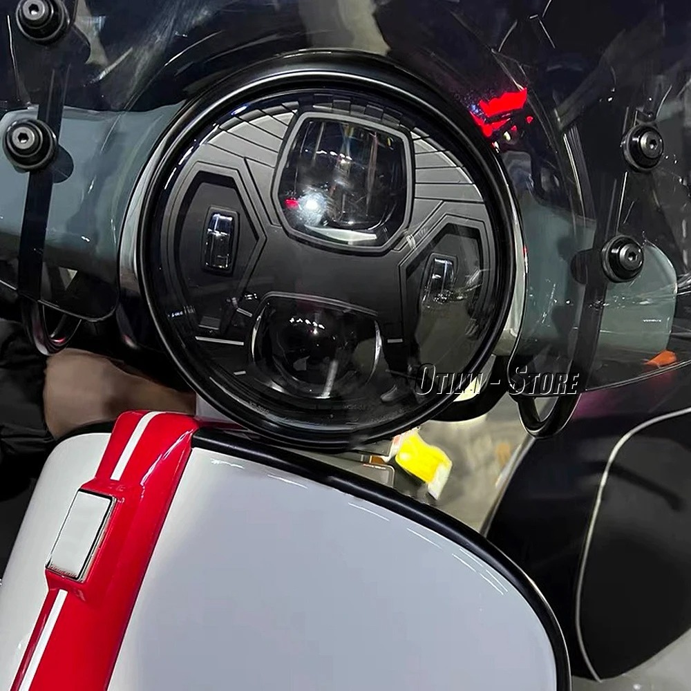 LED ไฟหน้า Chrome สีดําสําหรับ - Model Kit Vespa บทวิจารณ์และราคา